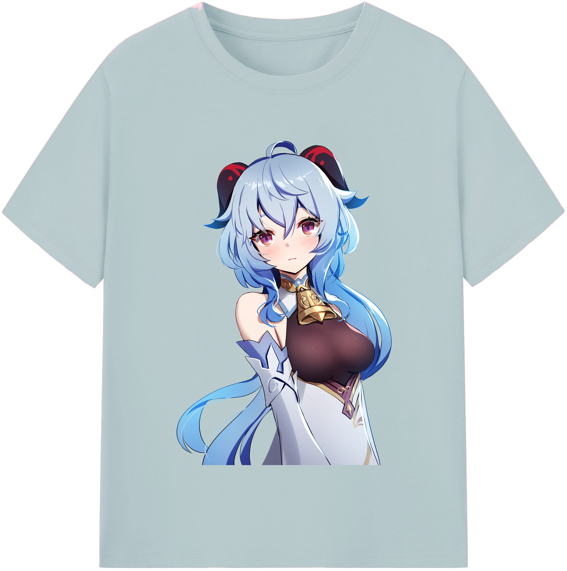 げんし神 甘雨 かんう genshin Ganyu 綿100％半袖Tシャツ（フロントプリント）